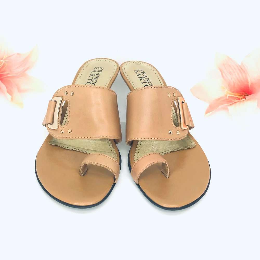 Franco Sarto Tan & Gold Sandals